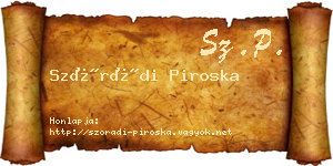 Szórádi Piroska névjegykártya